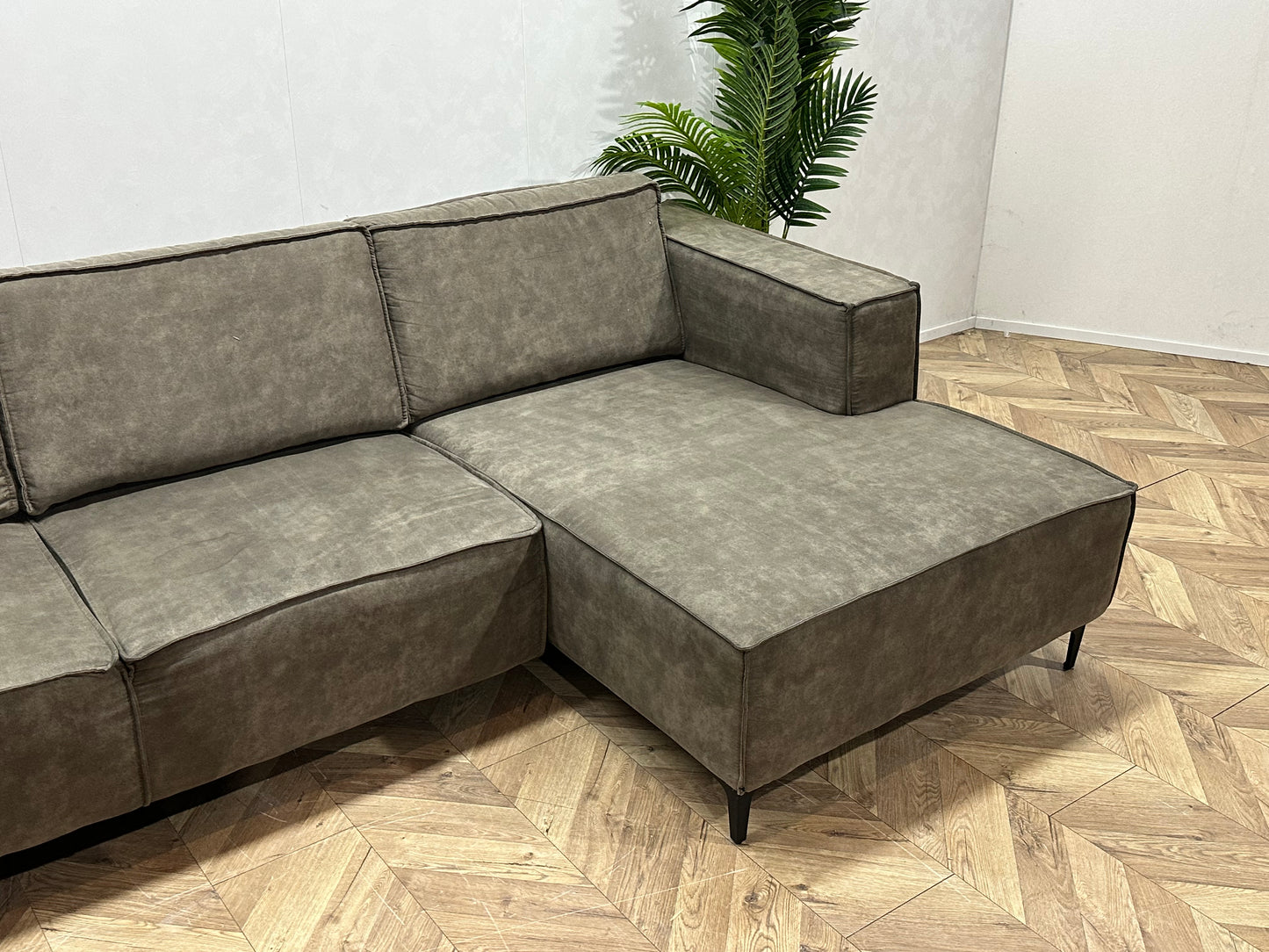 Antraciet Suède Stoffen U Bank ~ Losse Rugkussens Met Afneembare Hoezen