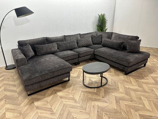 Antraciet Ruime Velvet U Bank ~ Nieuwstaat