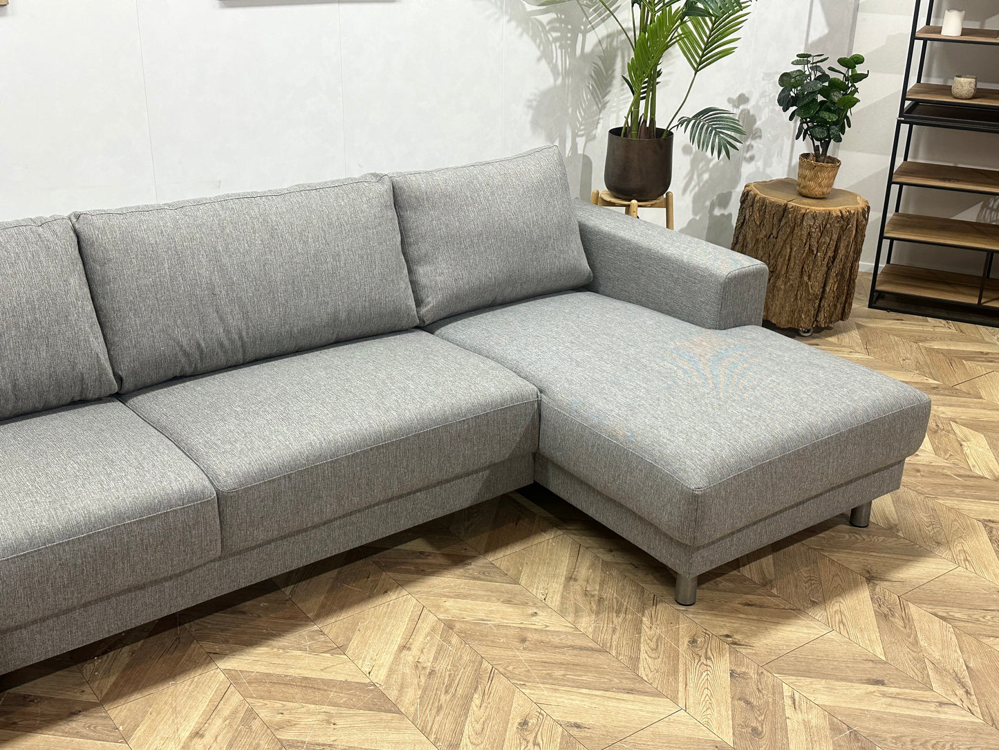 !Showroommodel! Licht Grijze Hoekbank