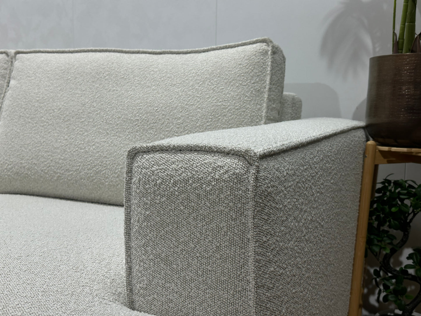 !Showroommodel! Witte Bouclé Hoekbank