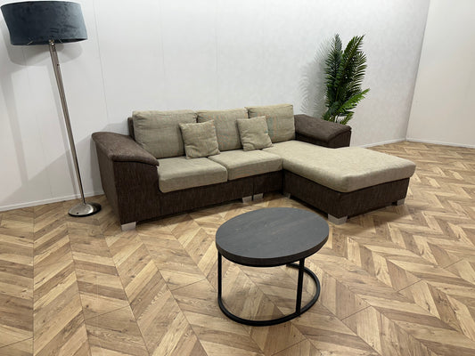 Bruin/Beige Hoekbank ~ Losse Kussens