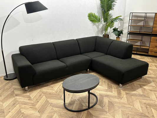 Antraciet Hoekbank ~ Vaste Kussens