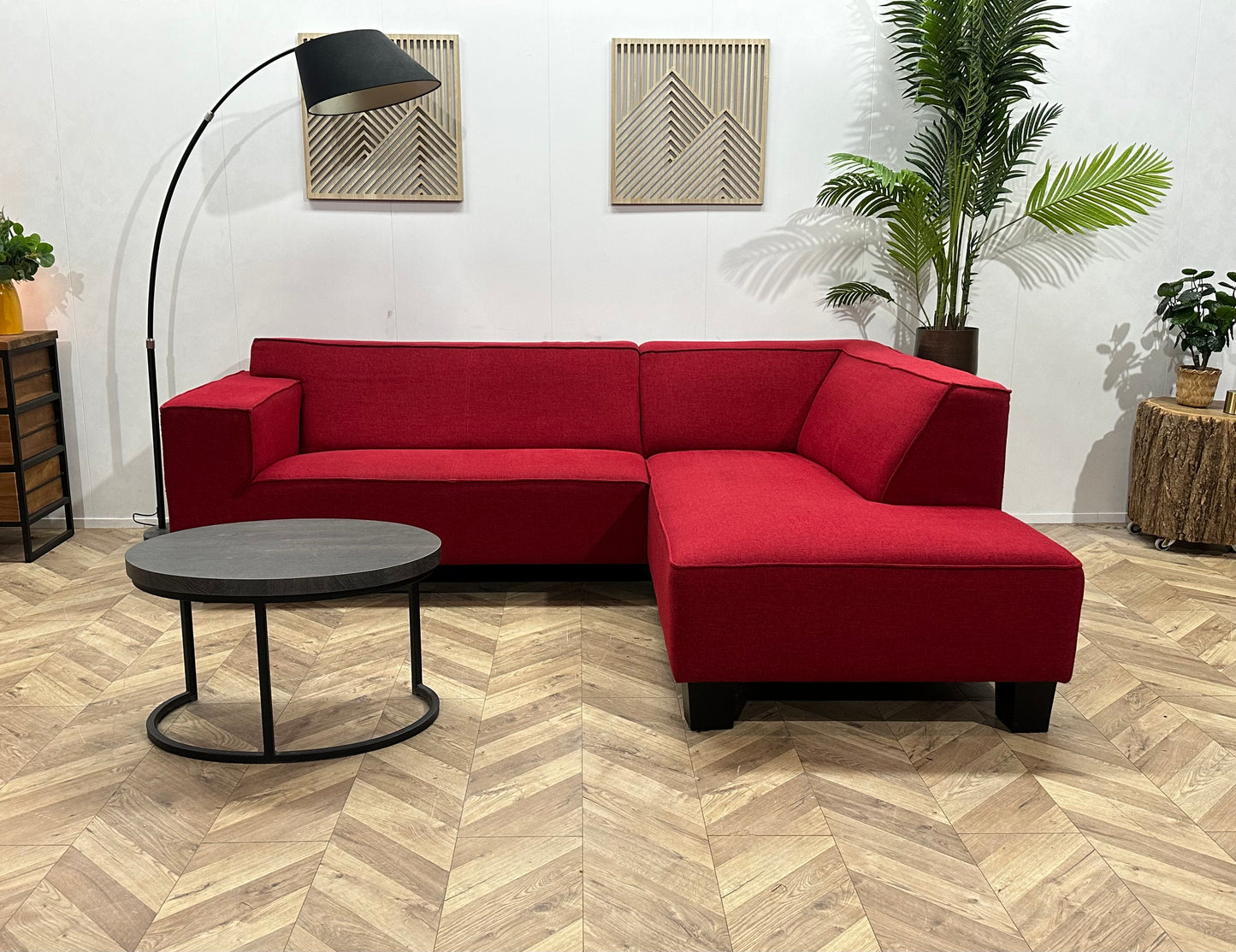 Rode Hoekbank ~ Vaste Kussens