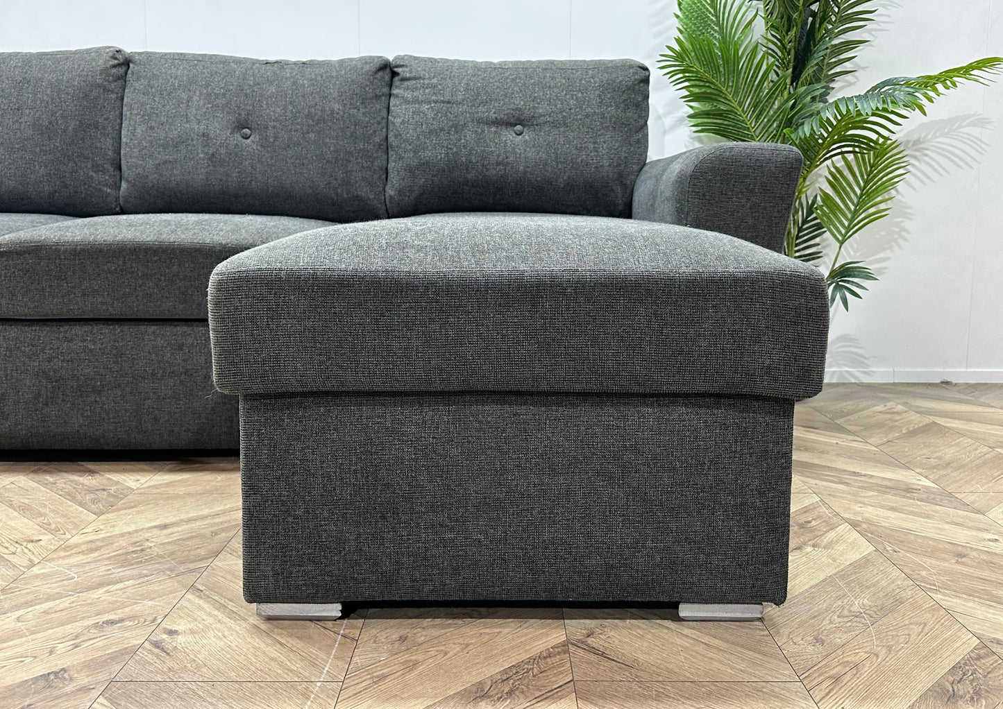 Grijze Hoekbank ~ Opbergruimte ~ Slaapfunctie