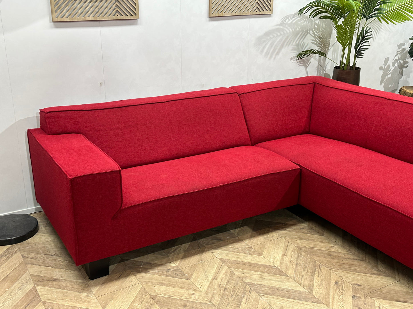 Rode Hoekbank ~ Vaste Kussens