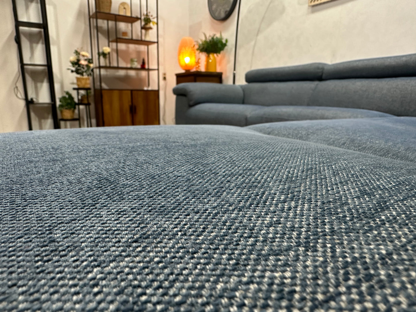 Licht Blauwe Hoekbank ~ Elektrisch Verstelbaar