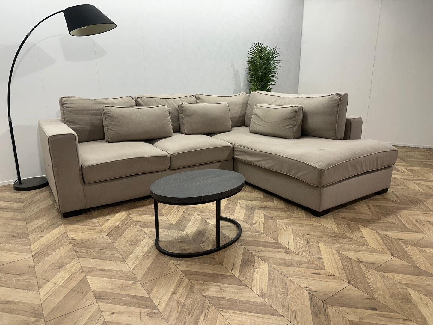 Beige Hoekbank ~ Losse Kussens Met Afneembare Hoezen