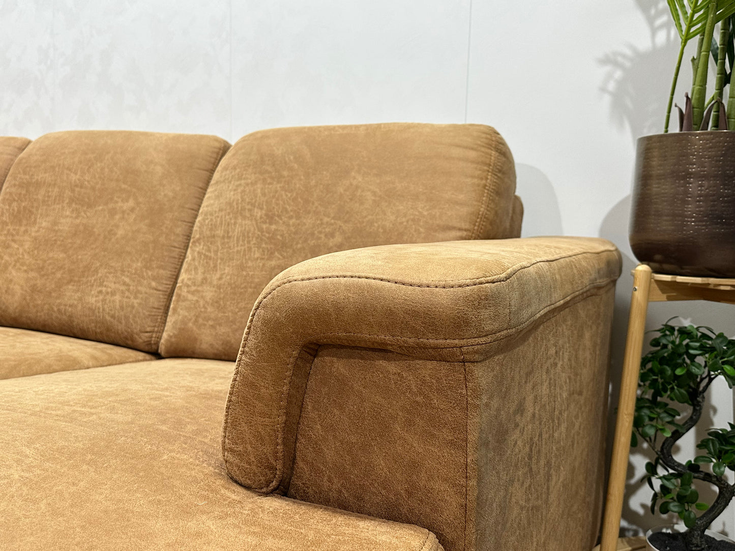 Cognac Bruine Suède Stoffen U Bank ~ Vaste Kussens