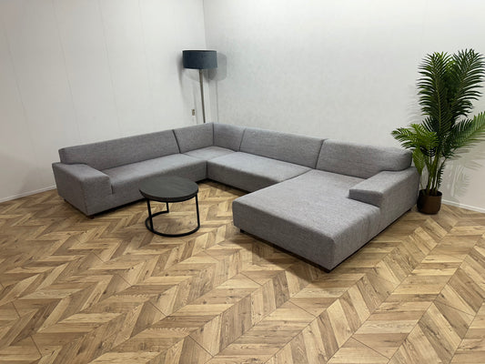 IN.HOUSE Licht Grijze U Bank ~ Vaste Kussens