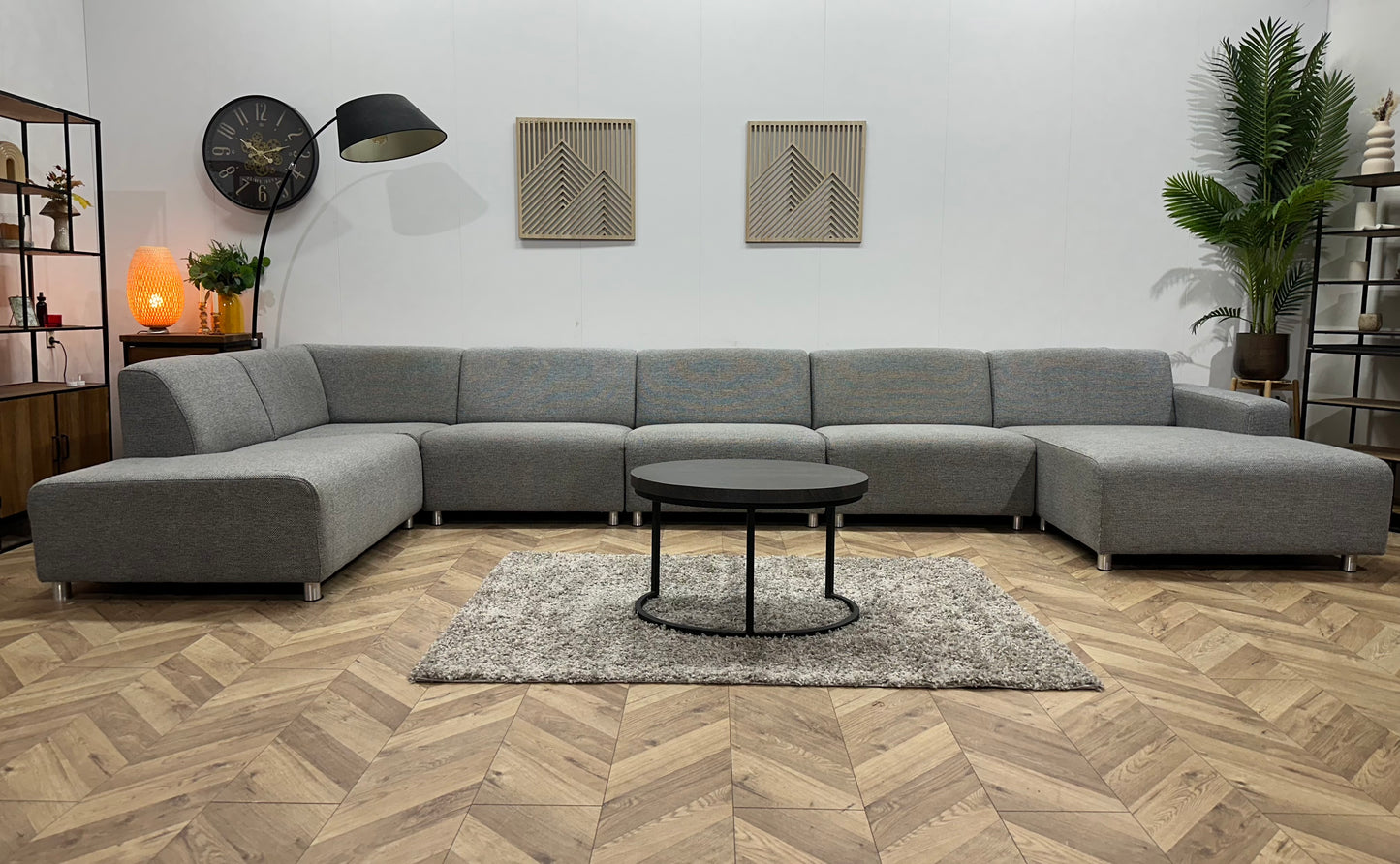 Licht Grijze Ruime U Bank ~ Vaste Kussens