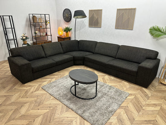 Antraciet Hoekbank ~ Vaste Kussens