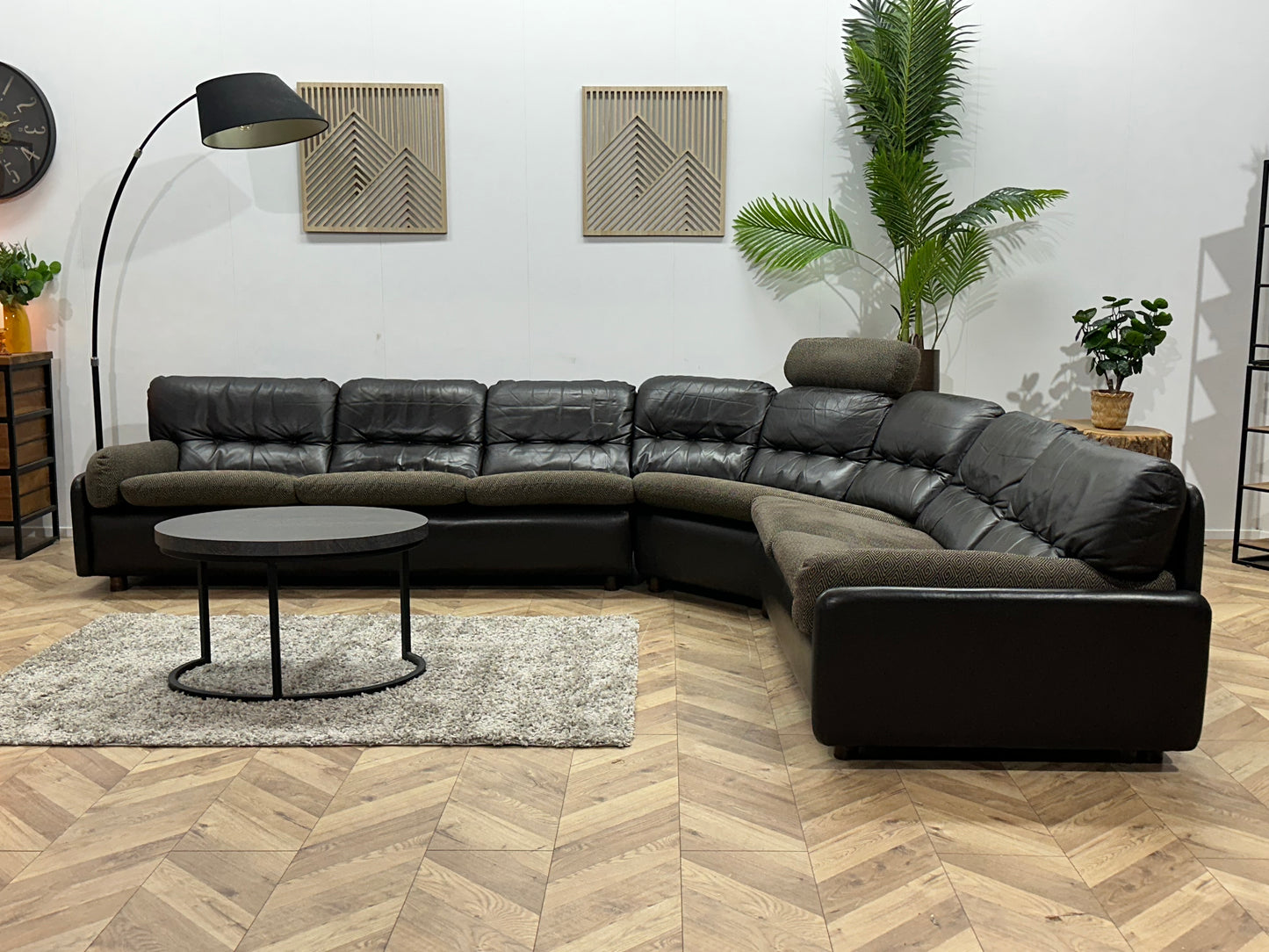 Bruine Echt Lederen Hoekbank ~ Losse Kussens Met Afneembare Hoezen