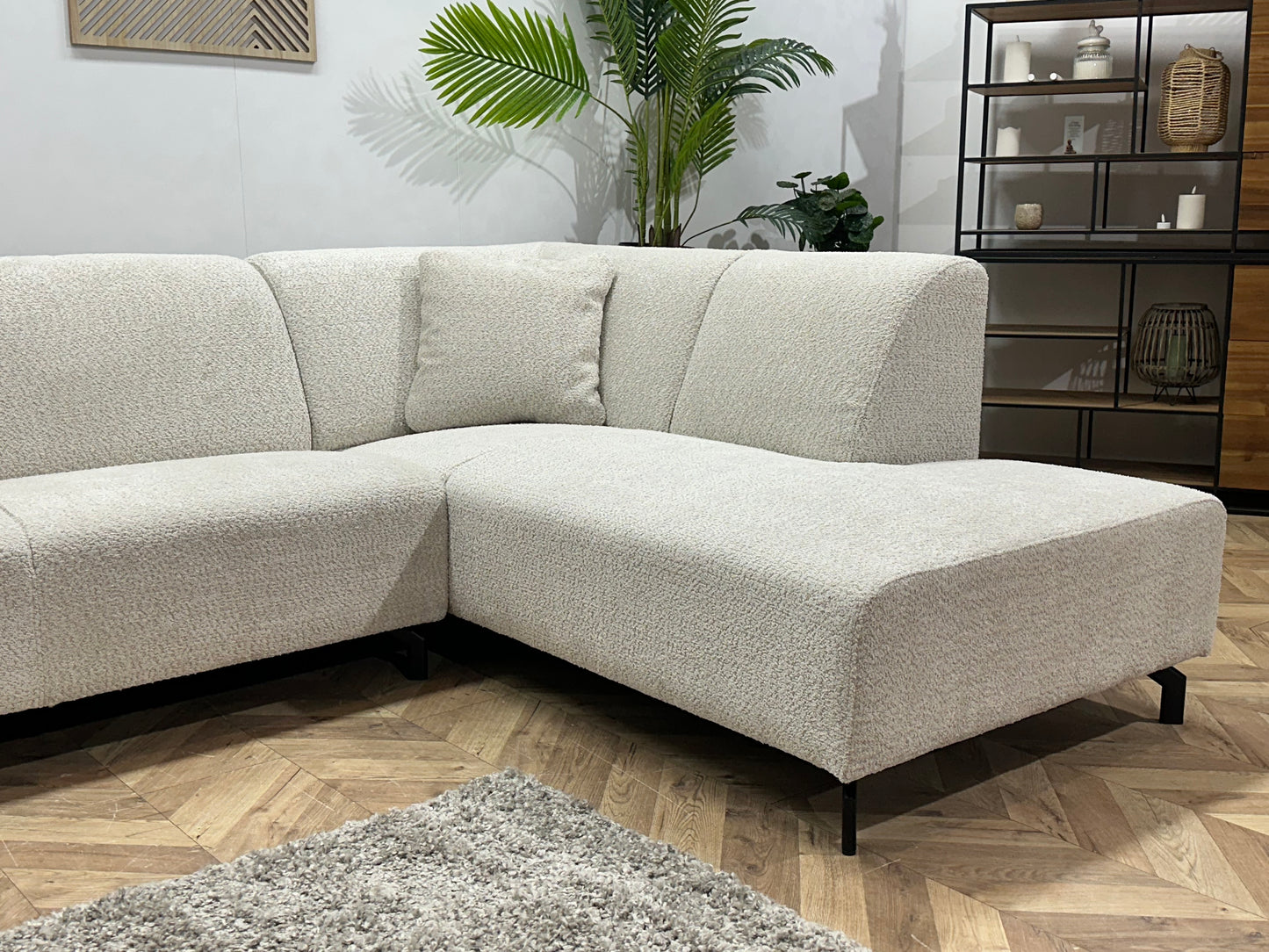 !Showroommodel! Crème Boucle Hoekbank