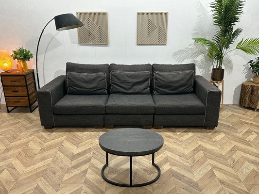 Villa One Grijze 3-Zits Bank ~ Losse Kussens Met Afneembare Hoezen