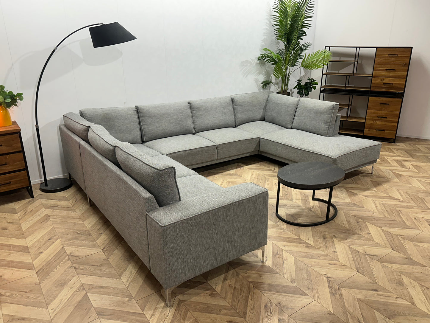 Licht Grijze U Bank ~ Losse Rugkussens Met Afneembare Hoezen