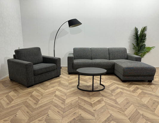 Grijze Hoekbank Inc Fauteuil