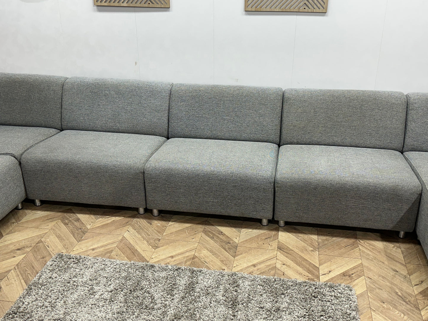 Licht Grijze Ruime U Bank ~ Vaste Kussens