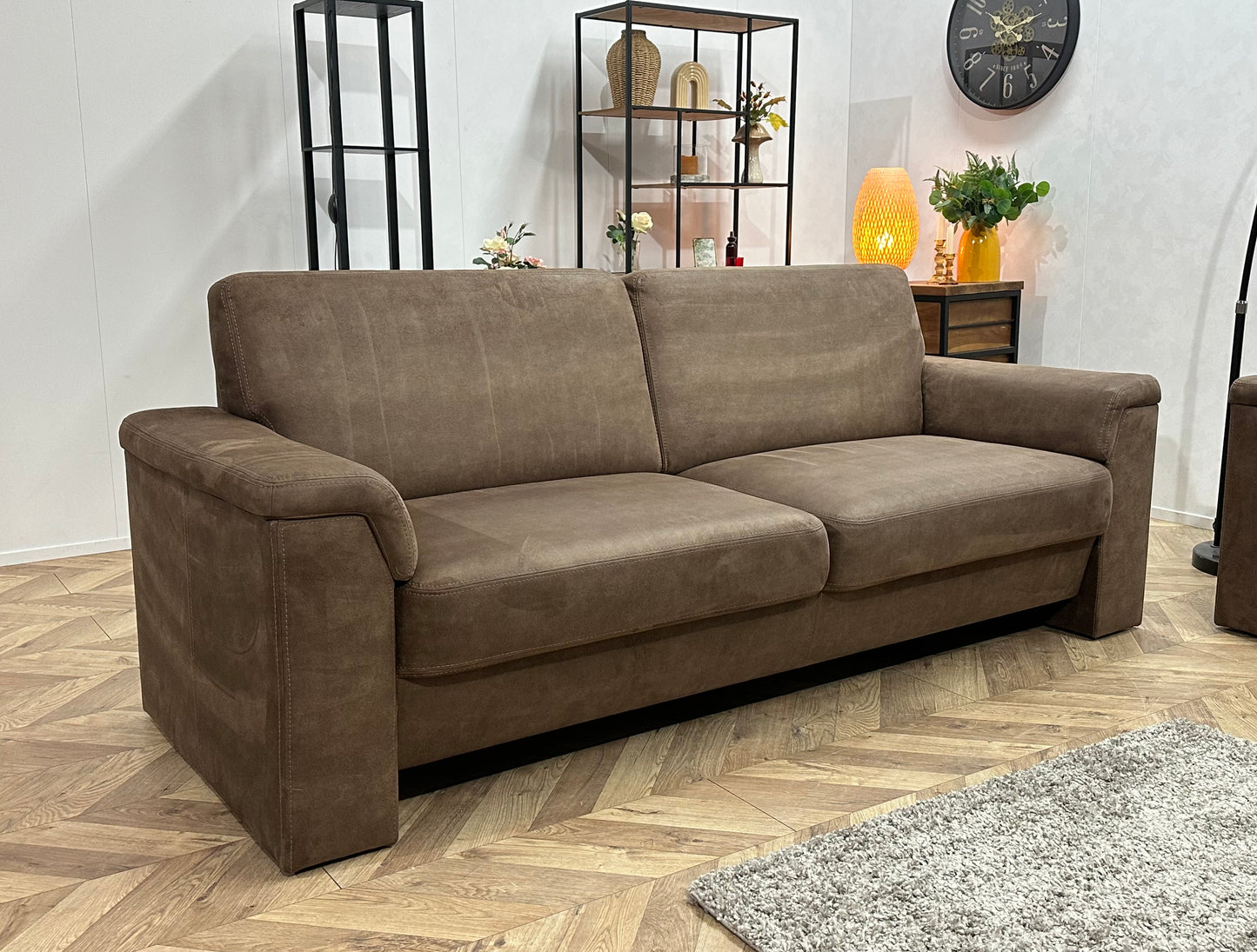 Bruine Suède Lederen Banken Set ~ Vaste Kussens