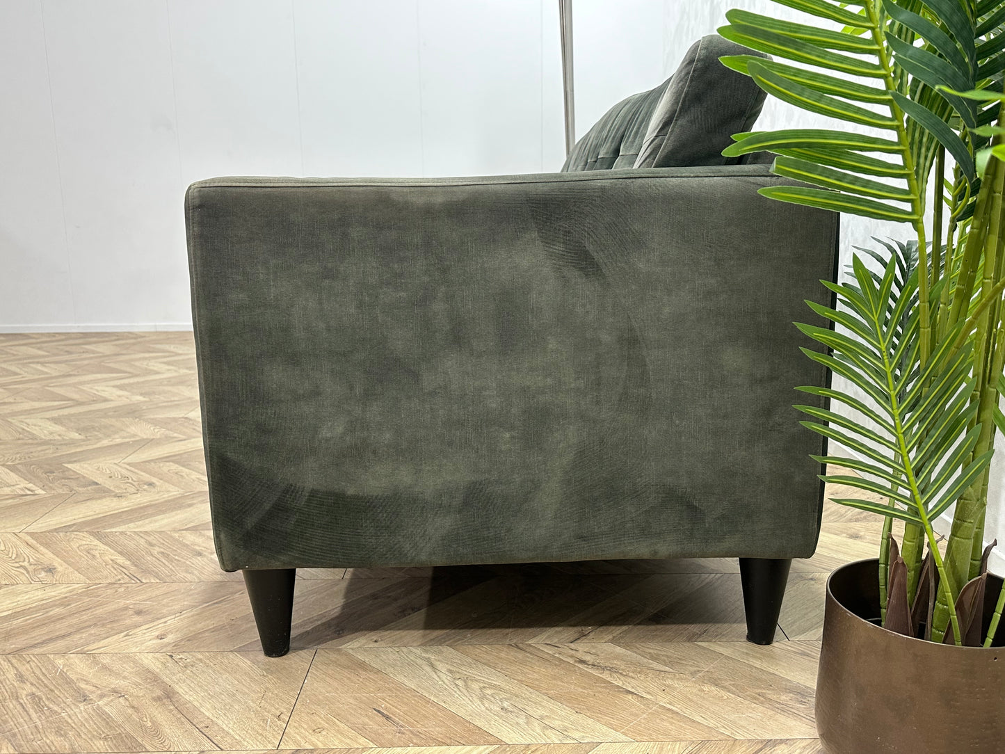 Umix Groene Velvet 2.5-Zits Bank ~ Losse Rugkussen Met Afneembare Hoes