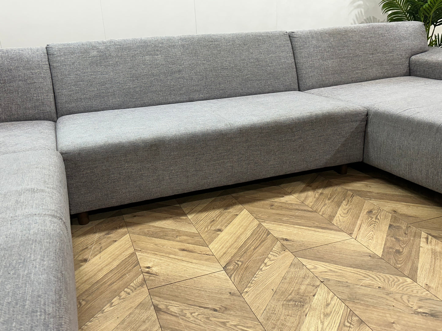 IN.HOUSE Licht Grijze U Bank ~ Vaste Kussens