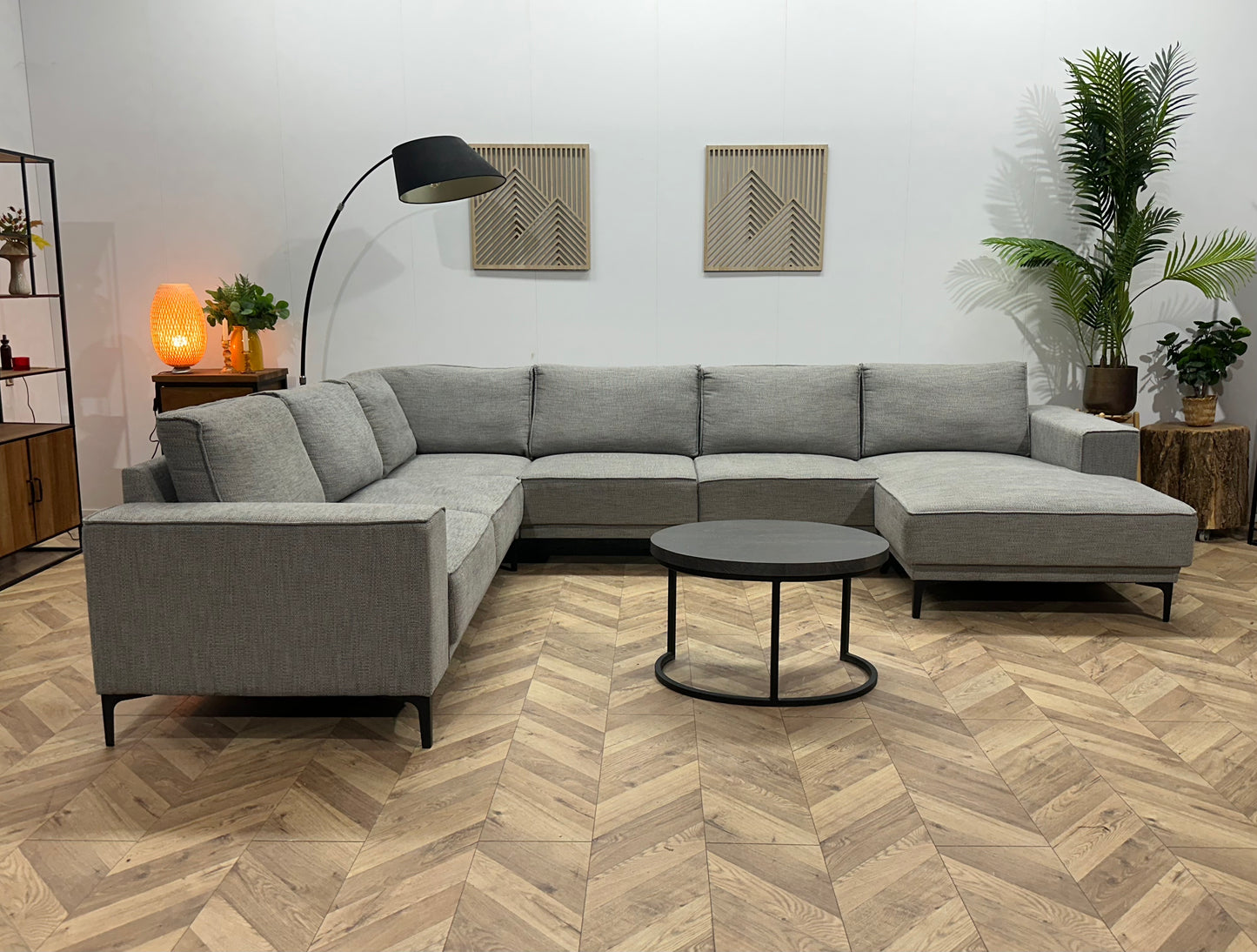 Licht Grijze U Bank ~ Losse Rugkussens Met Afneembare Hoezen