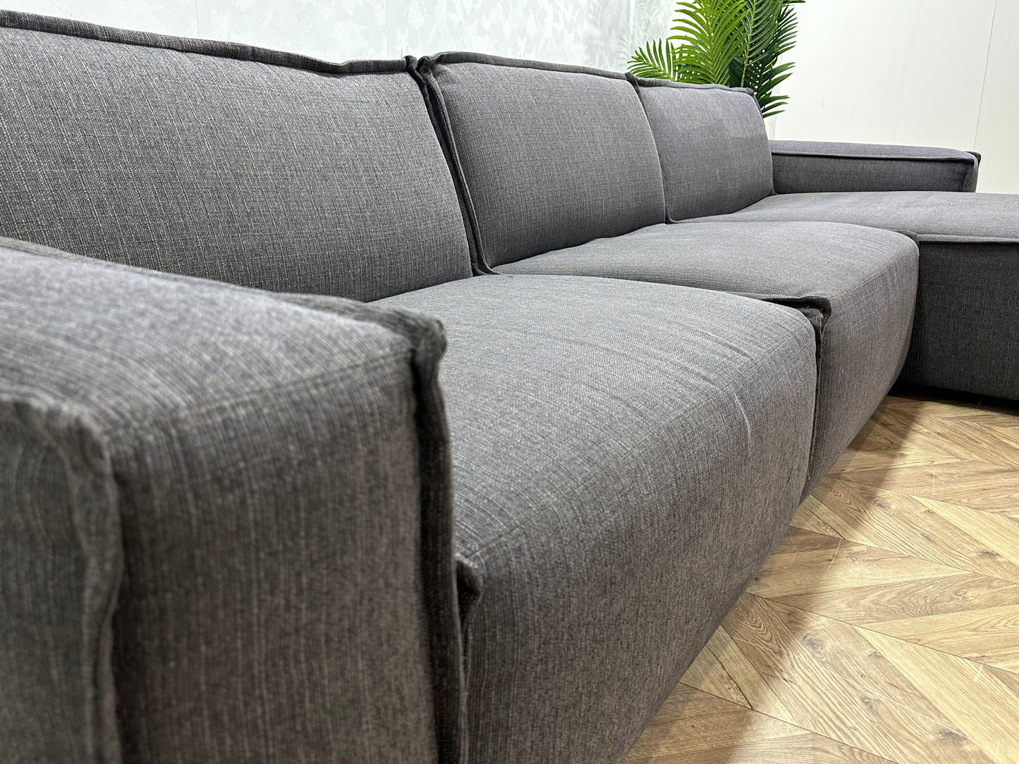 Umix Antraciet Hoekbank Inc Hocker ~ Vaste Kussens