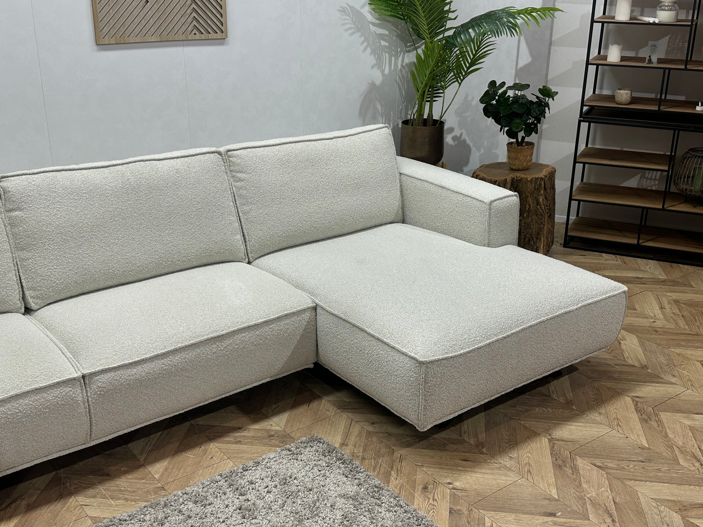 !Showroommodel! Witte Bouclé Hoekbank