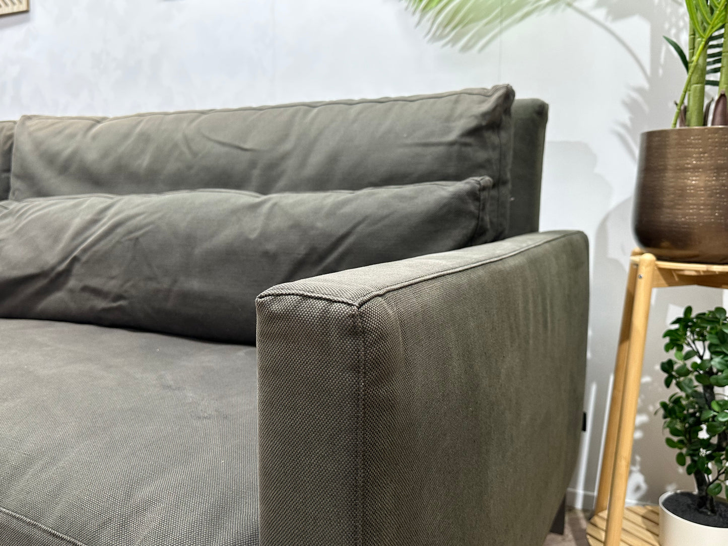 Linteloo Grijze/Groene 2.5-Zits Bank Inc Hocker ~ Losse Kussens Met Afneembare Hoezen