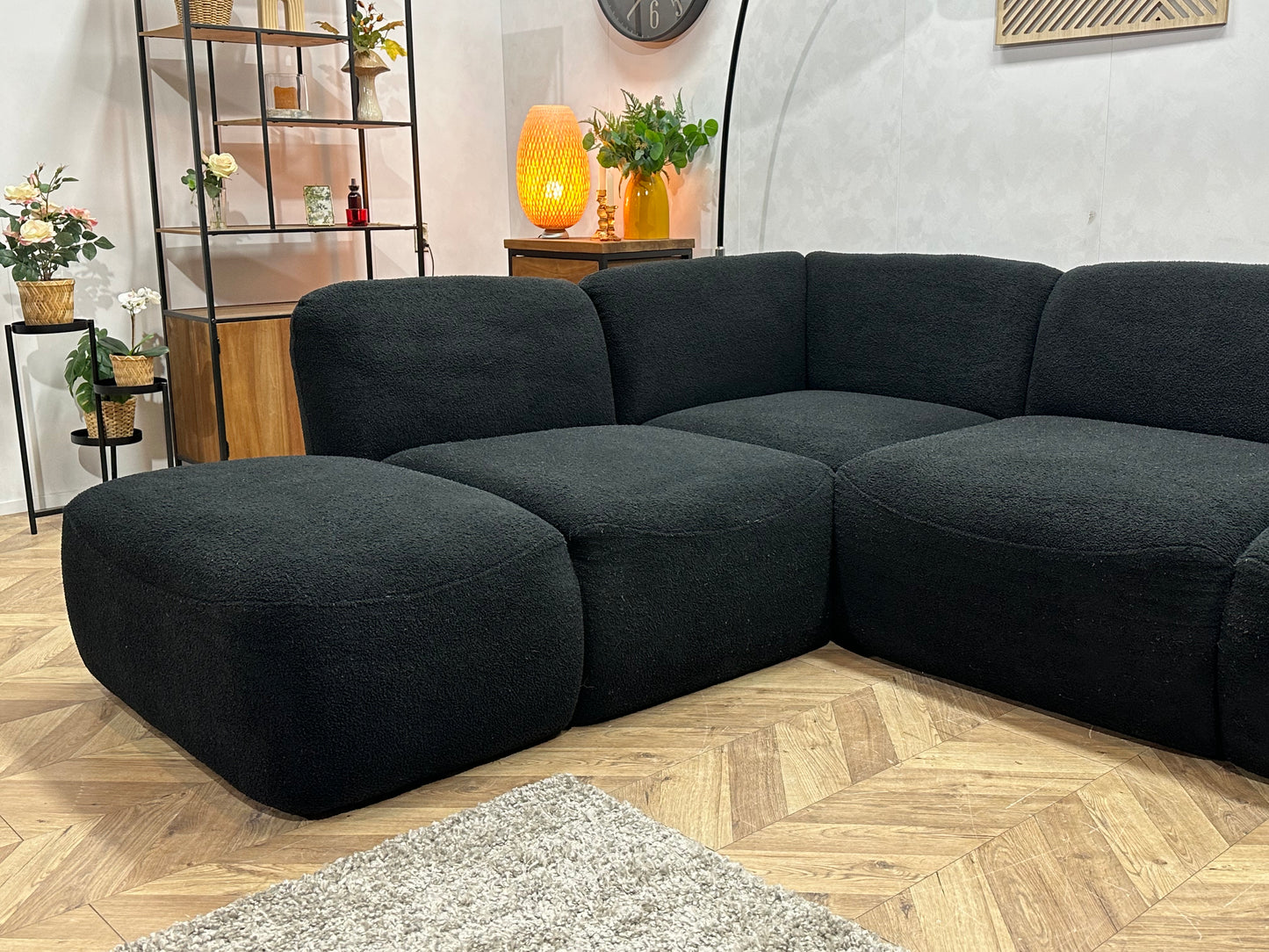 Zwarte Bouclé U Bank