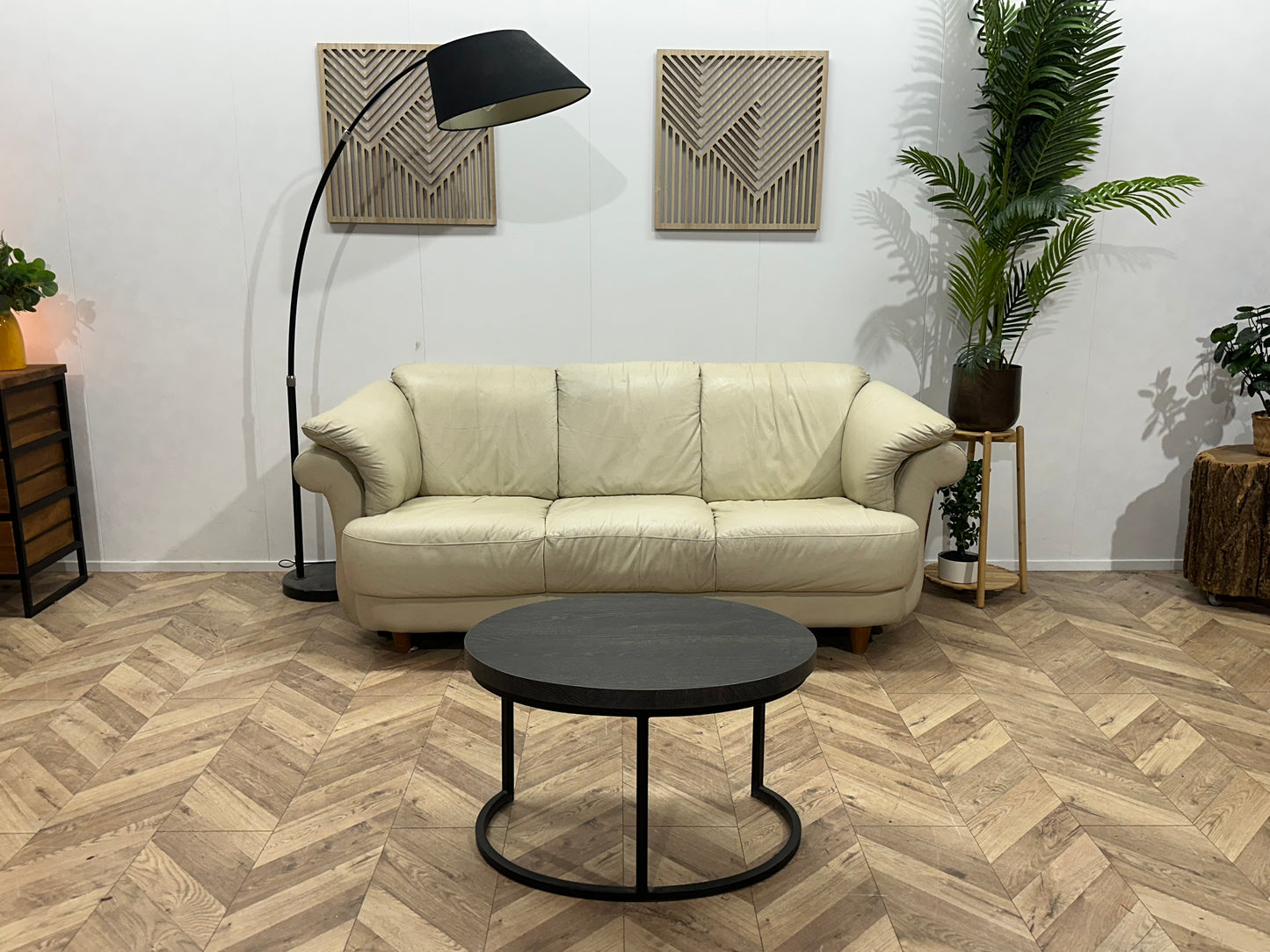 Crème Echt Lederen 2.5-Zits Bank ~ Inruilvoordeel