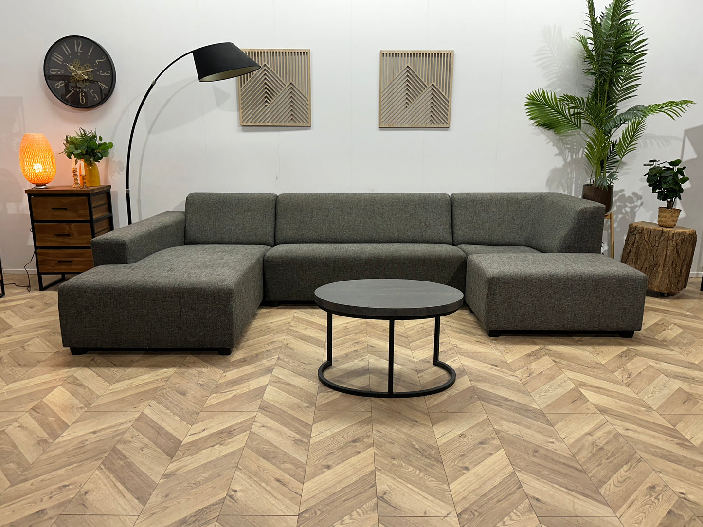 Grijze U Bank ~ Vaste Kussens