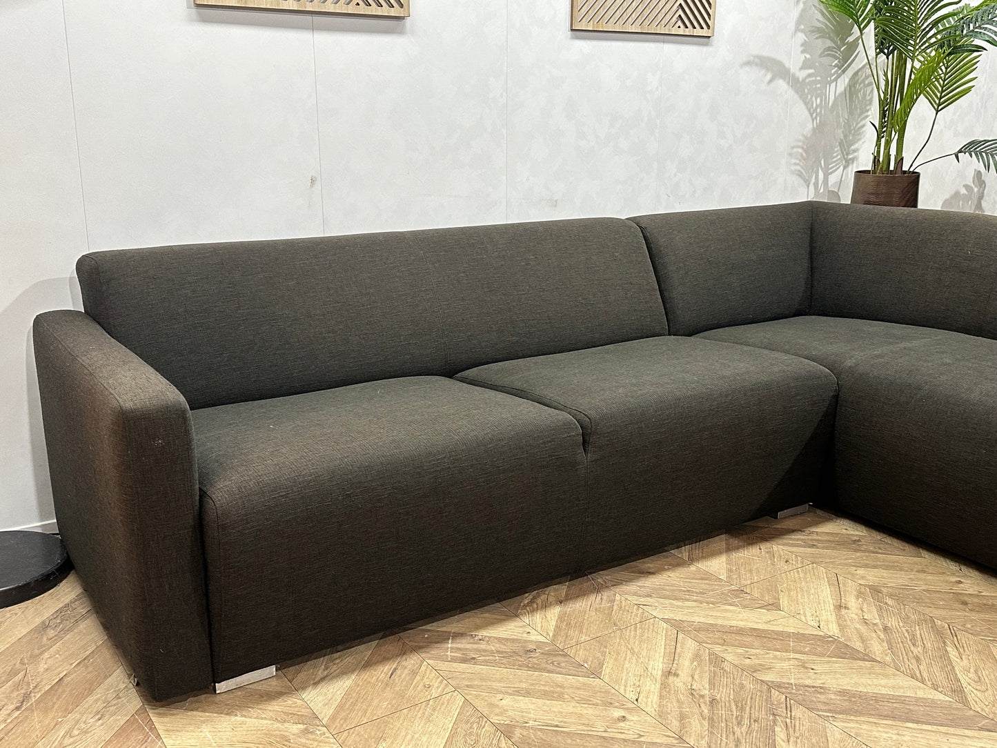 Montèl Antraciet Hoekbank ~ Vaste Kussens