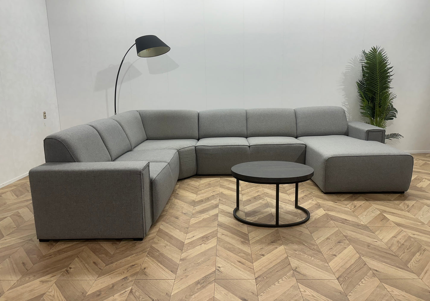 Licht Grijze U Bank ~ Vaste Kussens
