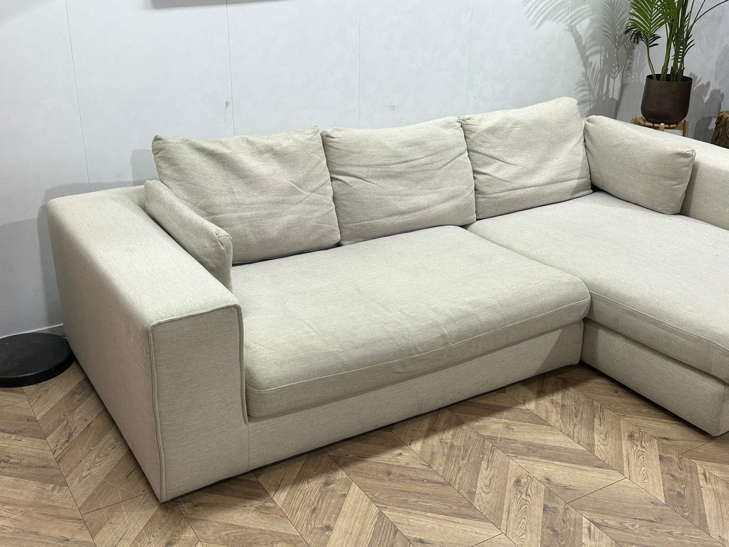 Crème Hoekbank ~ Losse Kussens Met Afneembare Hoezen