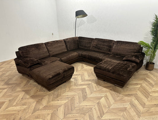Umix Bruine Velvet U Bank ~ Vaste Kussens