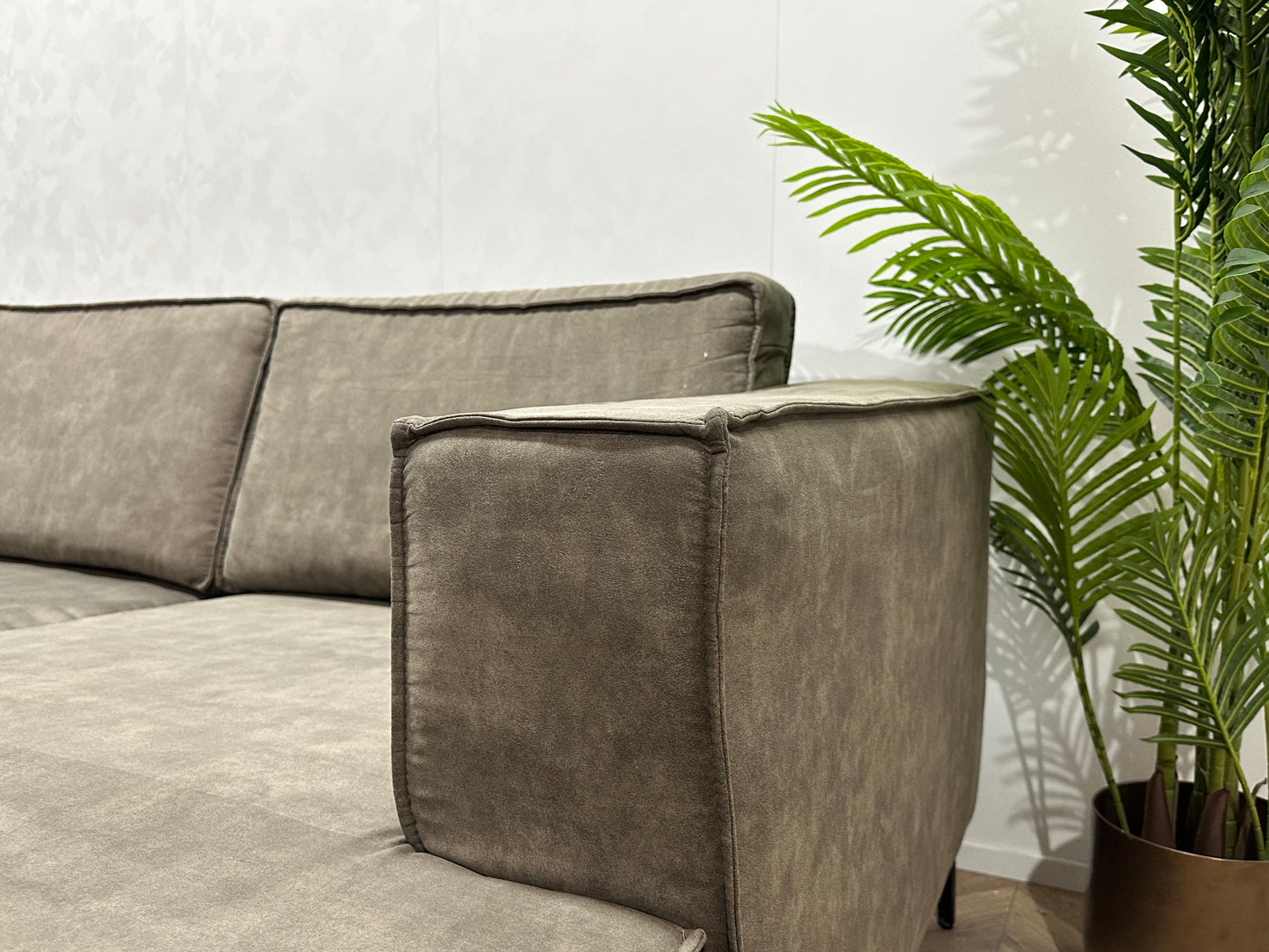 Antraciet Suède Stoffen U Bank ~ Losse Rugkussens Met Afneembare Hoezen