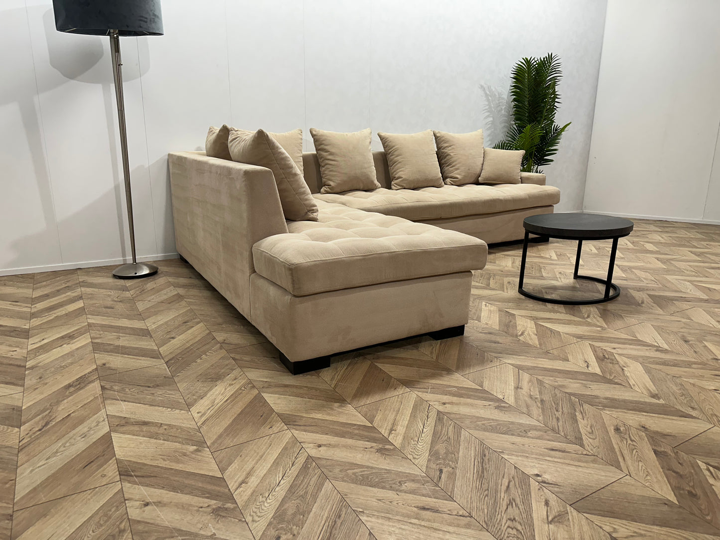 Beige Hoekbank ~ Losse Kussens Met Afneembare Hoezen