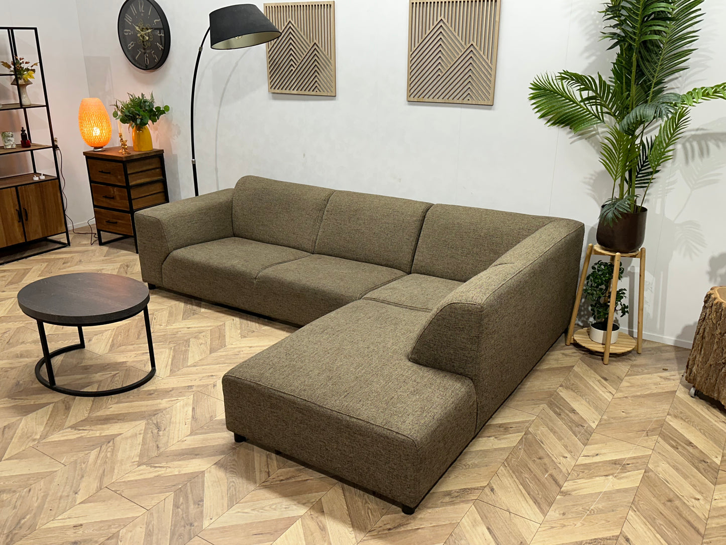 Bruine Hoekbank ~ Vaste Kussens