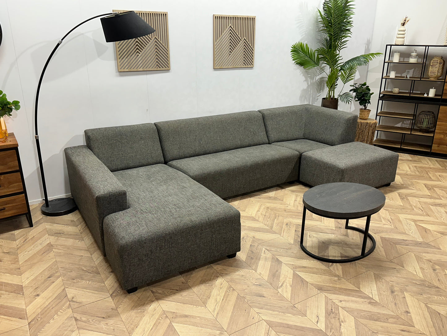 Grijze U Bank ~ Vaste Kussens