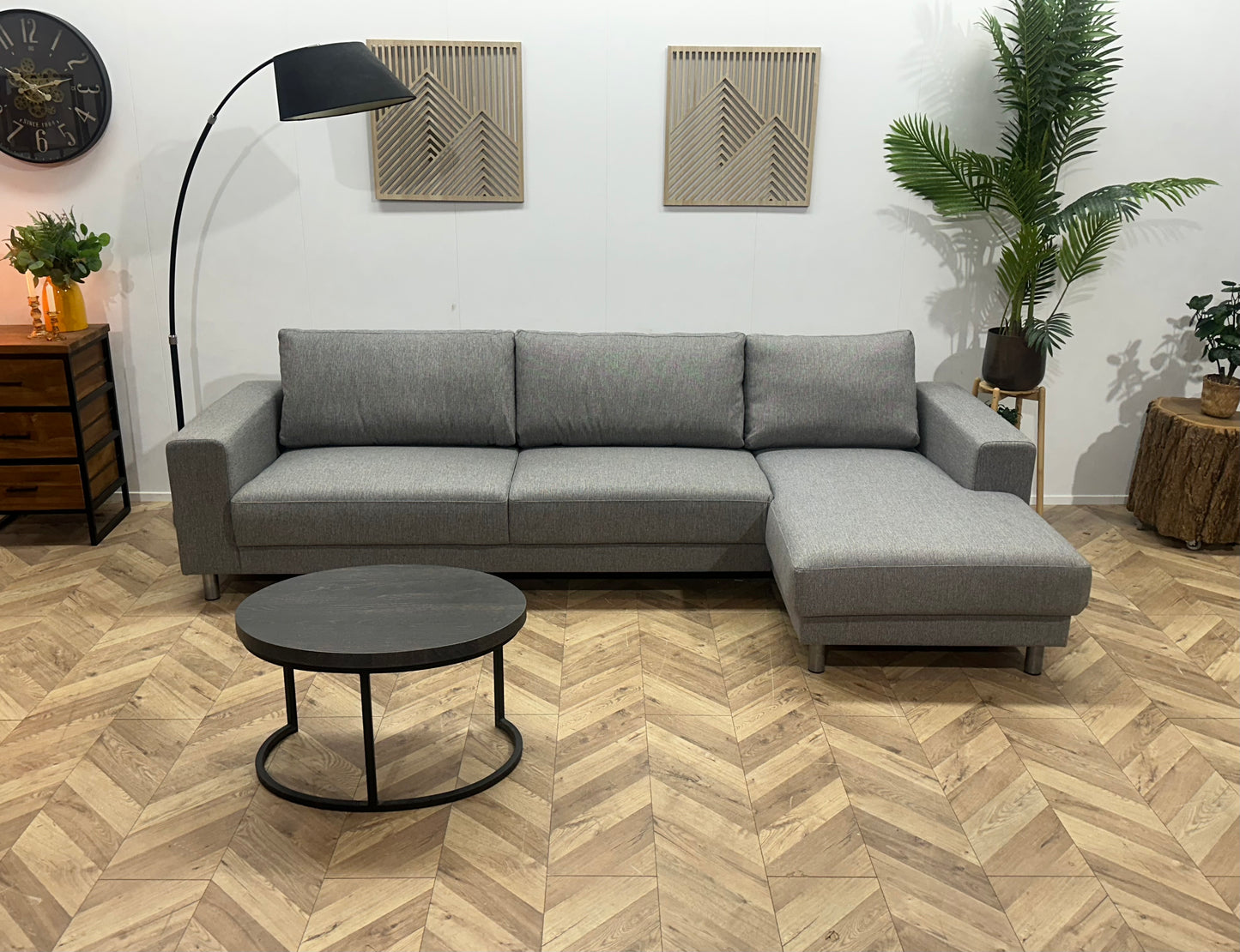 !Showroommodel! Licht Grijze Hoekbank