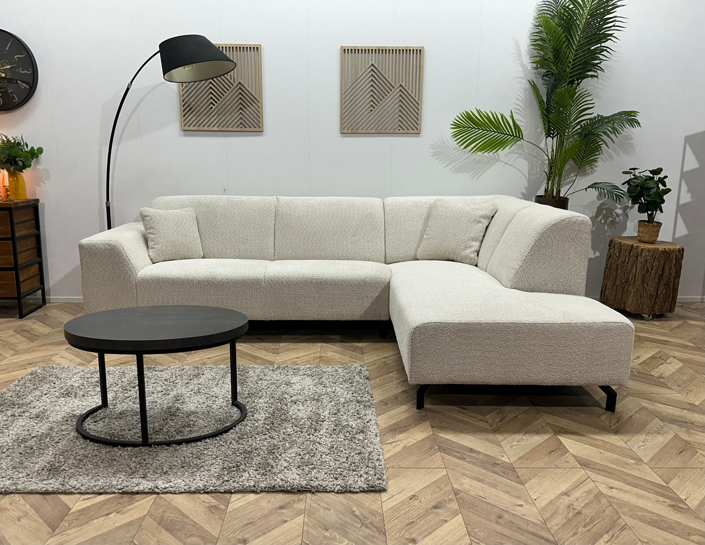 !Showroommodel! Crème Boucle Hoekbank