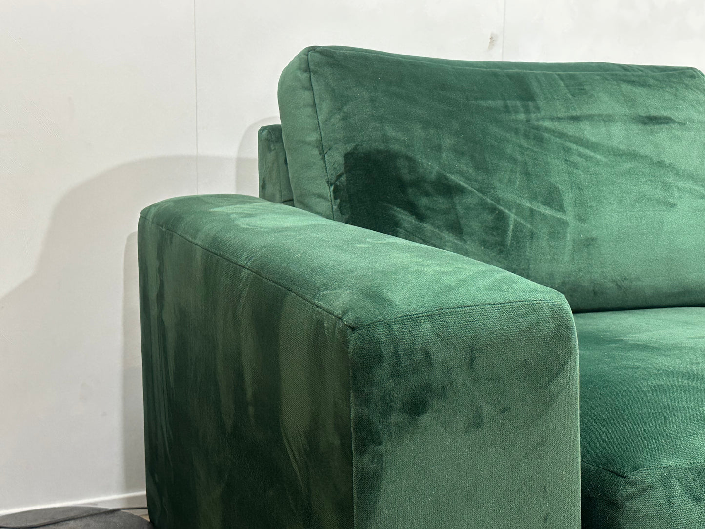 Groene Velvet Hoekbank ~ Losse Kussens Met Afneembare Hoezen