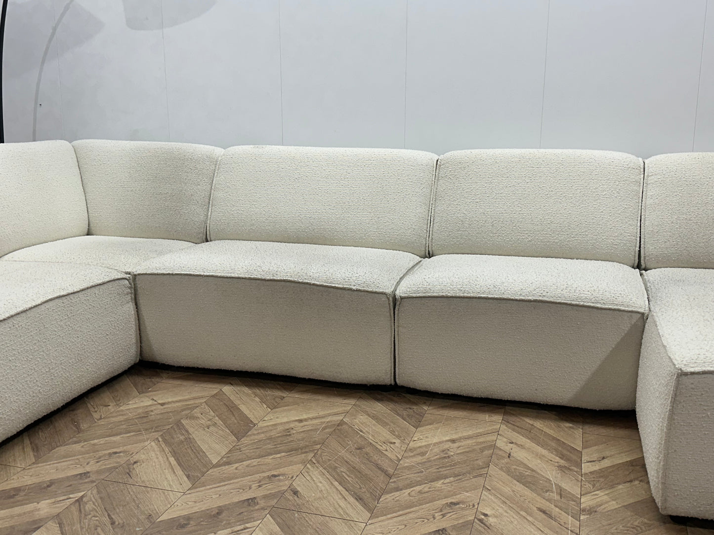 Witte Bouclé Stoffen U Bank ~ Vaste Kussens