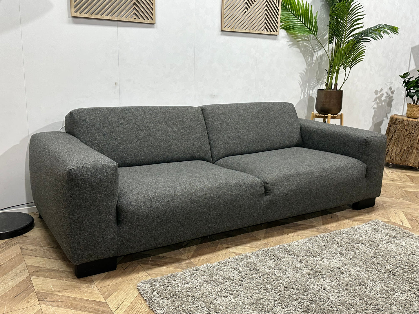 Antraciet 2.5-Zits Bank Inc Hocker ~ Vaste Kussens