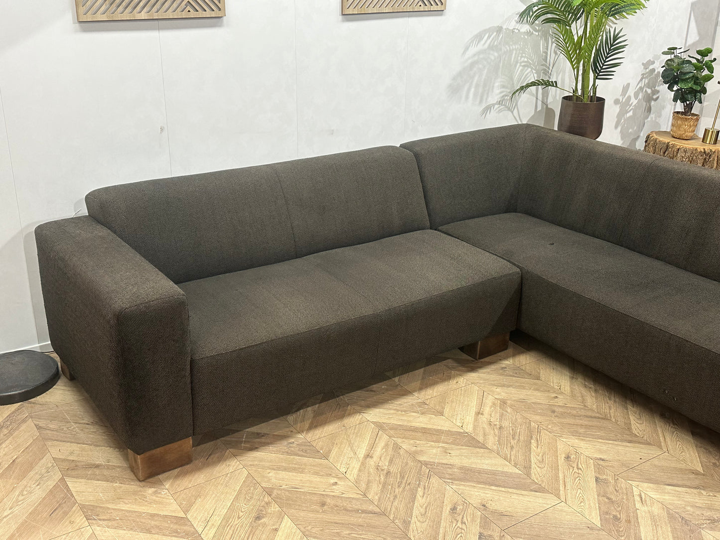 N-Joy Antraciet Hoekbank ~ Vaste Kussens