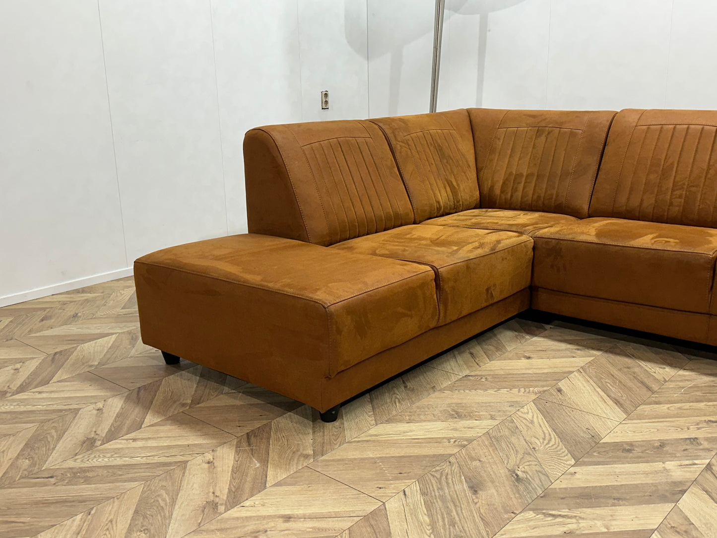 Cognac Bruine Suède Stof U Bank    ~ Nieuwstaat