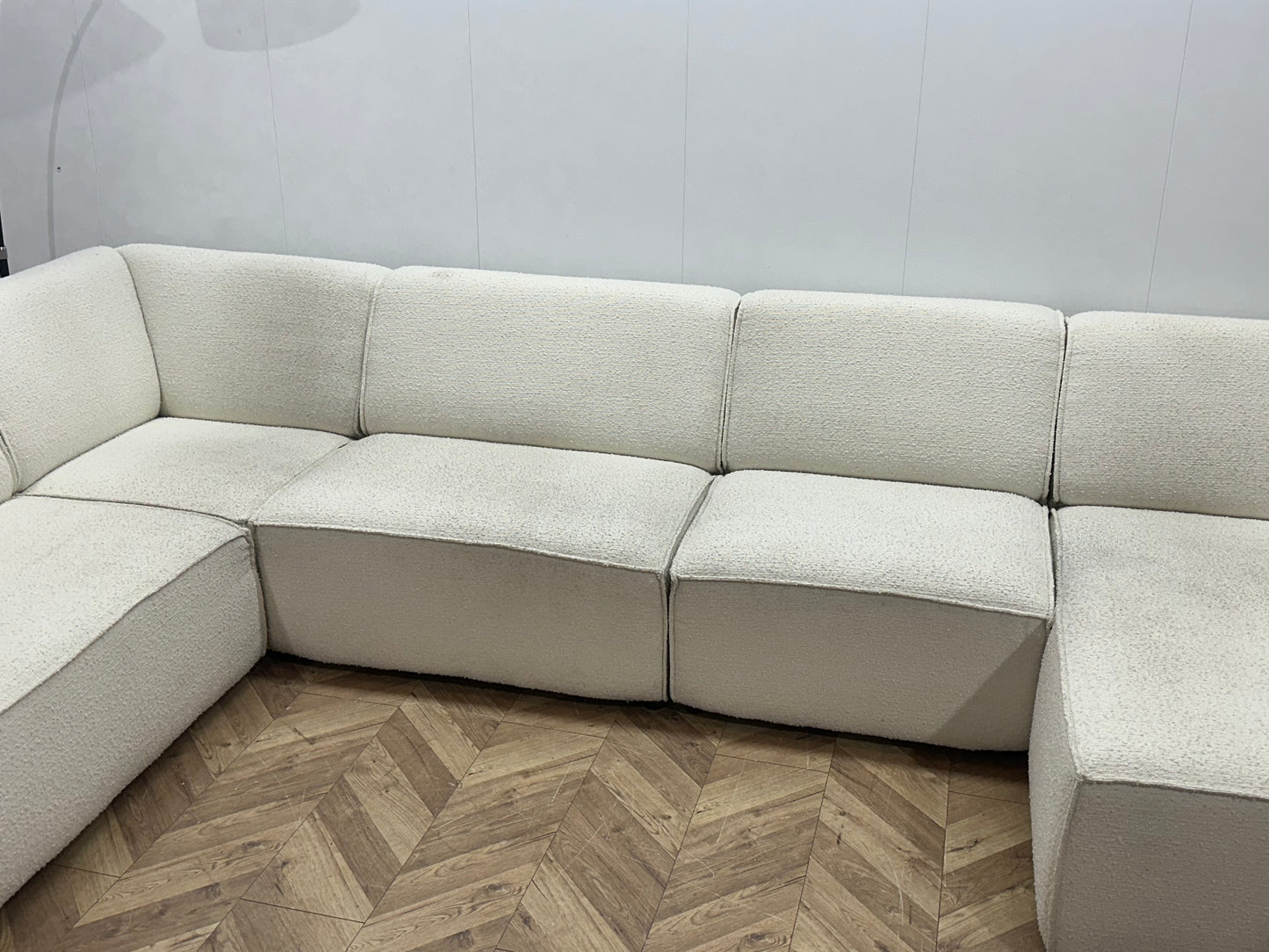 Witte Bouclé Stoffen U Bank ~ Vaste Kussens