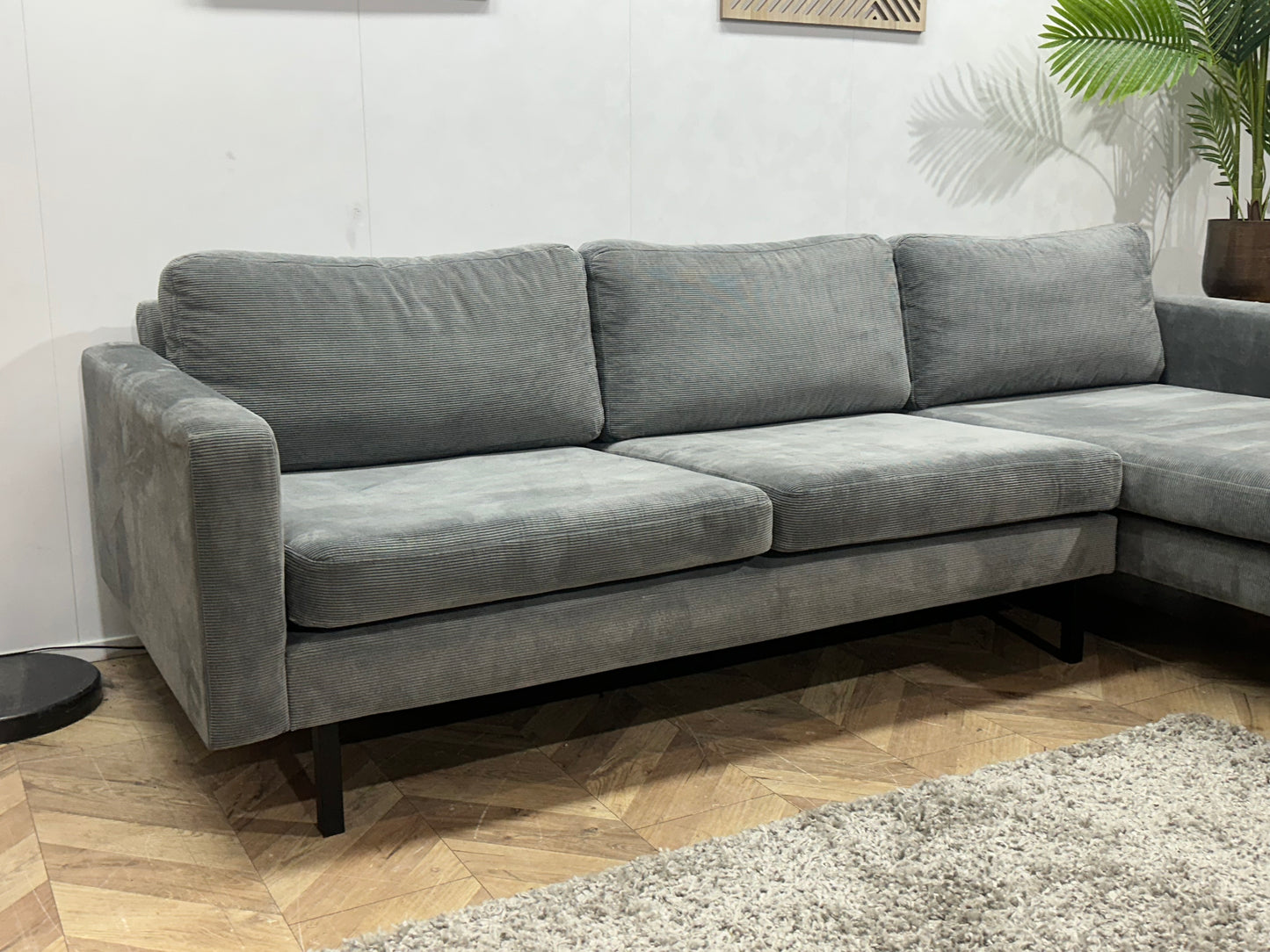 Dutch Tribes Licht Grijze Ribstof Hoekbank ~ Losse Kussens Met Afneembare Hoezen