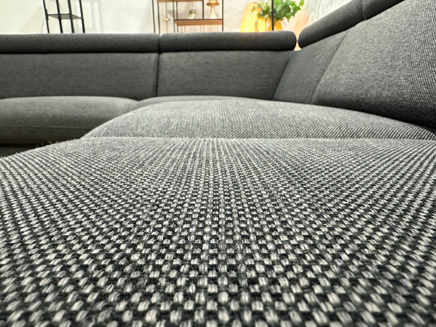 Antraciet Hoekbank ~ Verstelbare Arm/Hoofdsteunen