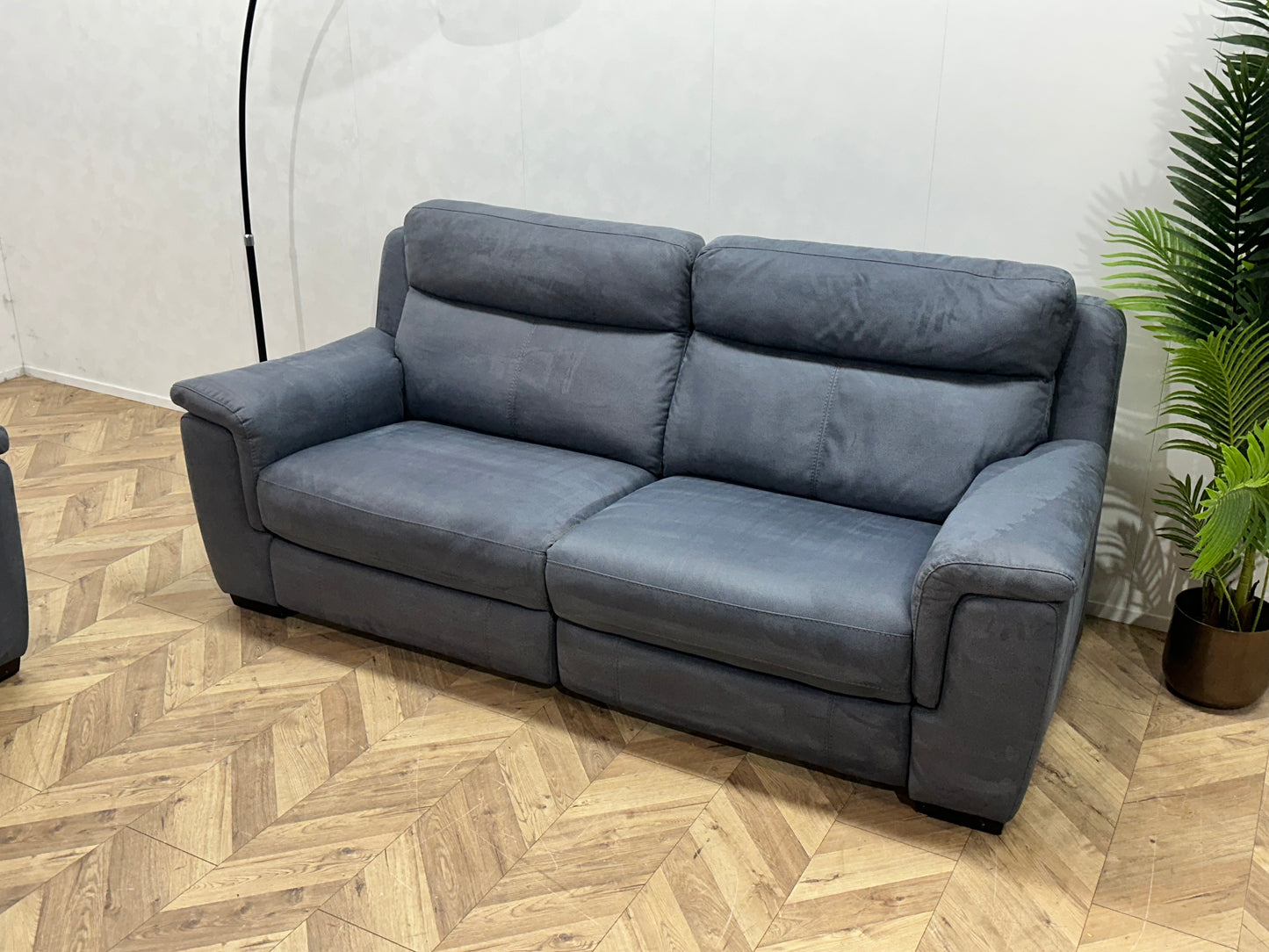 Blauwe Suède Stoffen Banken Set ~ Relaxfunctie